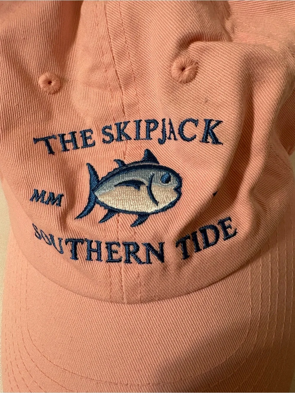 Southern Tide hat Pink Skipjack Embroidered Baseball Cap pink blue women medium
